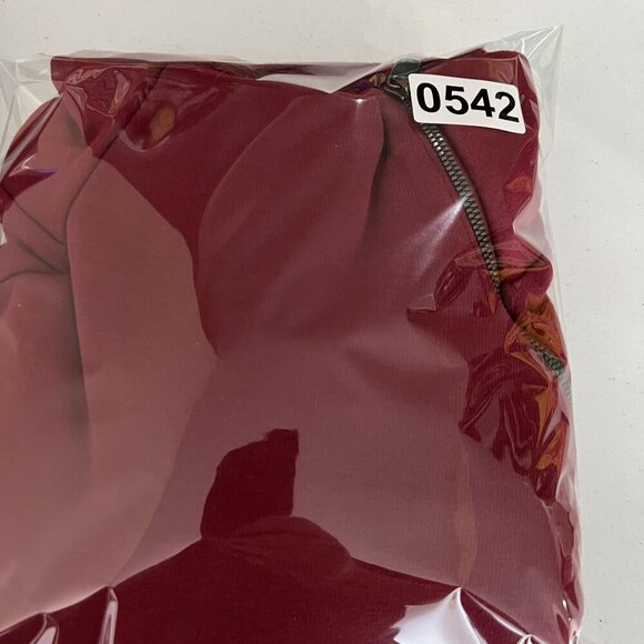 Athleta Cozy Karma Asymmetrical Zip Fleece Lined Sweatshirt Dress 1X Burgundy - Picture 16 of 16